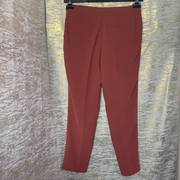 H&m dark peach dress pants with belt/buttons design size 4 - Picture 7 of 15